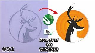 Coreldraw Tutorial || Create a Vector Logo From a Rough Sketch || CDR File free download