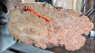 This Burl has my BLOOD on it's hands! - woodturning project