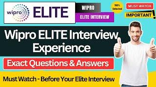 Wipro Elite Interview Experience | Elite Technical Interview Questions | Wipro Elite Hiring Process