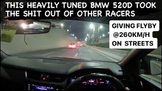 This Heavily Tuned Bmw 520d Took The Sh_t Out Of Other Racers., Giving Flyby @260km/h On Streets