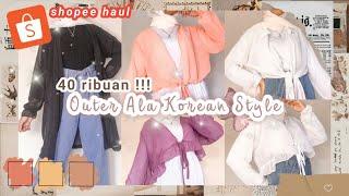 HAUL + TRY ON OUTER CHIFFON ALA KOREAN STYLE MURAH DARI SHOPEE | KeeRun