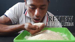 Review Beras lokal literan||asmr raw rice eating sounds||makan beras mentah di nampan pakek tangan||