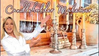 Candleholder Makeover ~ Thrift Flip ~ Rub’nBuff ~ DIY Home Decor