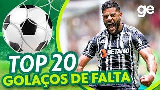 TOP 20 GOLAÇOS DE FALTA DO BRASILEIRÃO 2023| LISTAS | ge.globo