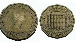 UK 1960 THREE PENCE COIN QUEEN ELIZABETH II