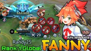 SAVAGE + 29 Kills! Super Aggressive Fanny 93% Win Rate S27 -Top 1 Global Fanny by Randy25 - MLBB