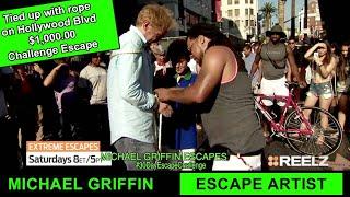 Escape Artist Tied Up With Rope On Hollywood Blvd - $1,000.00 Challenge