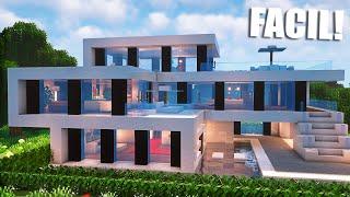 Cómo hacer una casa MODERNA en Minecraft (FÁCIL Y RÁPIDO) (#12)