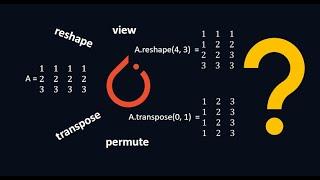 What is reshape, view, transpose, and permute in PyTorch? | How to reshape tensor in PyTorch?