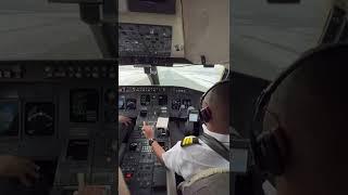 Cockpit View, landing..Pilot focus