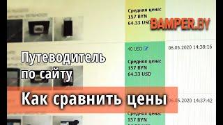 Инструмент для сравнения цен на сайте Bamper.by