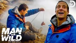 Bear Grylls Cooks Sheep Meat in an Icelandic Hot Spring | Man vs. Wild