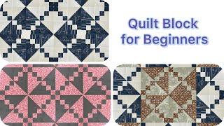 Easy Quilt Block for Beginners. Upcycling of Fabric Scraps. Patchwork Ideas to Make