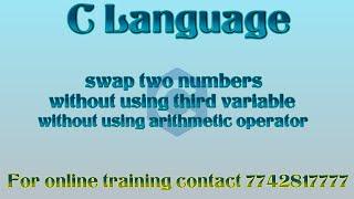 swapping of two numbers using bitwise xor operator in c language