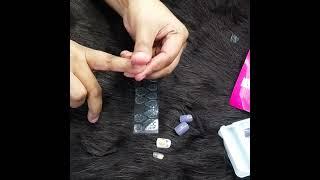 How to apply fake nails with glue sticker?? #shorts #2022 #tilottoma