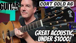 GREAT ACOUSTIC, SUB-$1000! CORT GOLD A6 REVIEW, GUITAR WORLD/PETE THORN