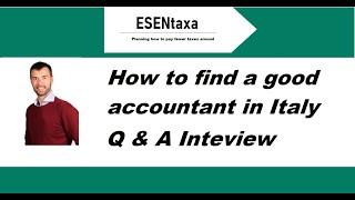 How to find a good accountant in Italy | Interview