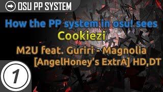 How the PP system in osu! sees Cookiezi's FC Magnolia HD,DT
