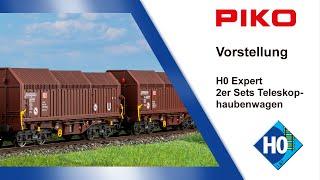 PIKO [V149] H0 Expert 2-piece set of telescopic hood wagons