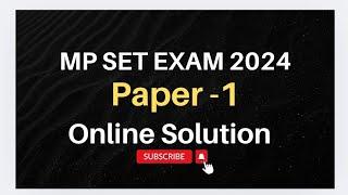 MP SET EXAM First Paper Solution 2024