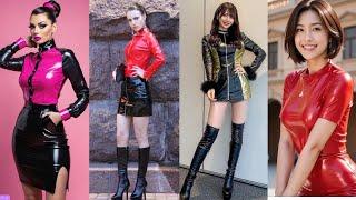 beautifully expressive fashion style latex leather outfits 