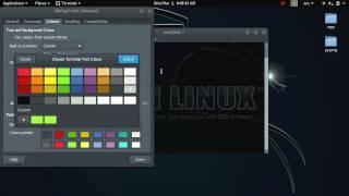 How to chage the text and background colour of kali linux2016.2 terminal