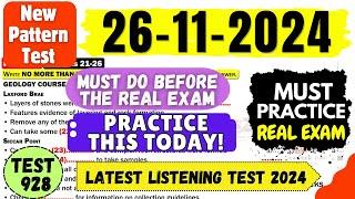 IELTS Listening Practice Test 2024 with Answers | 26.11.2024 | Test No - 928