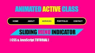 Creative Animated Active Menu Indicator With Html, CSS and Javascript - Sliding Active Class