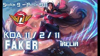 SKT T1 Faker IRELIA vs TALON Mid - Patch 9.11 KR Ranked