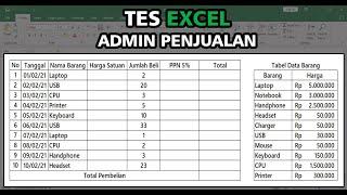 Tes  Excel Admin Penjualan