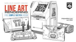 SketchUp style line art rendering in Blender using free beta add-on