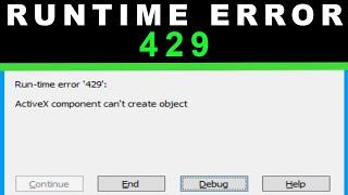 Runtime error 429 | Windows 10