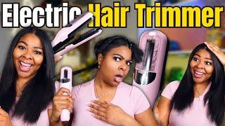 I Tried the Electric Hair Trimmer on my BLACK NATURAL STRAIGHT HAIR | I Was SHOCKED!!