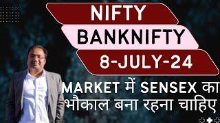 Nifty Prediction and Bank Nifty Analysis for Monday | 8 July 24 | Bank Nifty Tomorrow