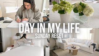SUNDAY RESET: deep cleaning, grocery haul, meal prep, fresh florals, new planner, hair wash day