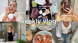 weekly vlog  house hunting, hair appointment +appointment prep + pack with me for the USA!