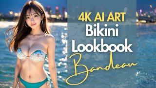 [4K] AI ART video - Japanese Model Lookbook - Bandeau Bikini