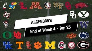 College Football Top 25 Rankings After Week 4 of the 2022 Season