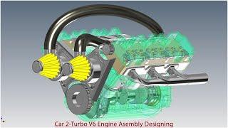Autodesk Inventor Tutorial || Car Engine (2Turbo V6) Advanced Assembly Designing (Volume-2)
