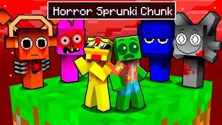 One Slime Block on a HORROR SPRUNKI CHUNK in Minecraft!