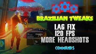 Lag FIX | 120 FPS | More headshot set edit commands for free fire ️ #settings