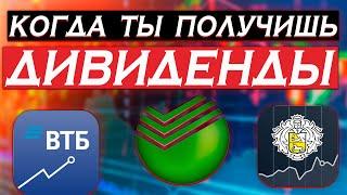 Как узнать сколько и когда ты получишь дивиденды от своих акций Сбербанк Тинькофф Втб инвестиции