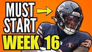 Fantasy Football Start/Sit Strategy for Week 16 (EVERY GAME)