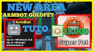 TOP 1  PLAYER TRY NEW ROBOT MINE/TUTO MACRO TO GET GOLD PET IN STRONGMAN SIMULATOR