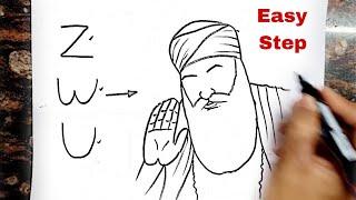 ZWU turns into Gurunanak Devji Drawing  // Easy Drawing