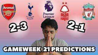 GAMEWEEK 21 PREMIER LEAGUE PREDICTIONS 24/25