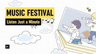 1 Minute of English Listening Practice for Beginners - Music Festival | Naomi
