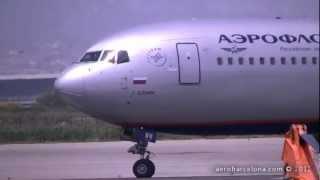 [HD 720p] AEROFLOT 767-300 CLOSE UP TAKE-OFF BARCELONA-EL PRAT RW25L