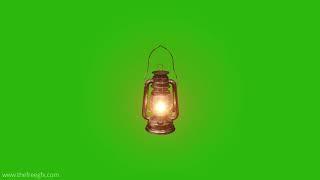 Lantern Light Kerosene lamp turned on green screen video