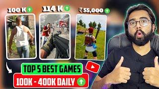 5 Best Android Games To Create Youtube Channel ||Shorts,Videos& Livestream||100k-400k Daily View||